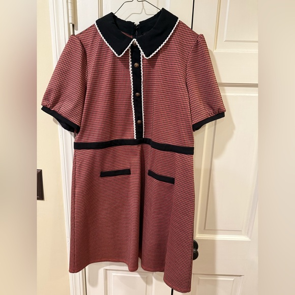 ModCloth mod Scholastic Classic red black dress XL - Picture 3 of 7